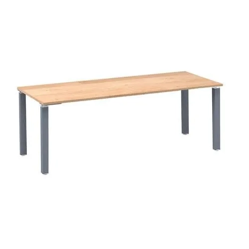 Mesa recta 200 roble 4 patas antracita Eden