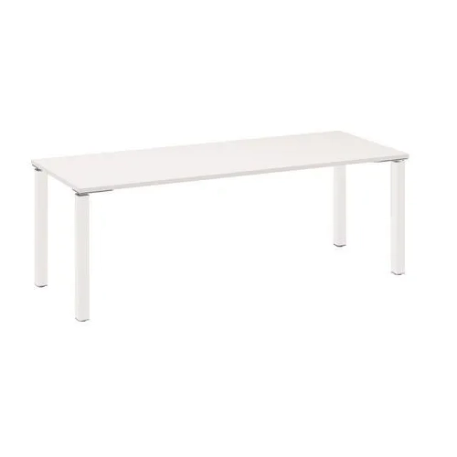 Mesa recta 200 blanca 4 patas blanca Eden