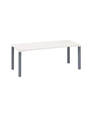 Mesa recta 200 blanca 4 patas antracita Eden