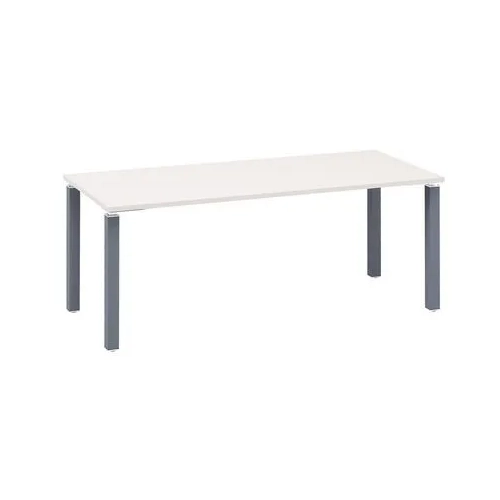 Mesa recta 200 blanca 4 patas antracita Eden