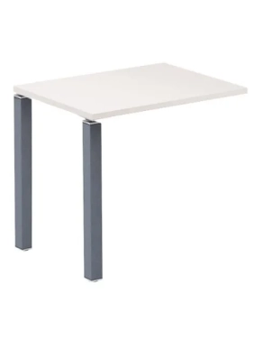 Extension mesa blanca patas antracita 80x60 Eden