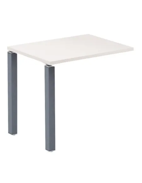 Extension mesa blanca patas antracita 80x60 Eden