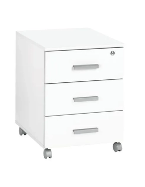 Cajonera blanca con ruedas 3 cajones Eden