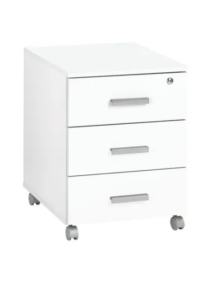 Cajonera blanca con ruedas 3 cajones Eden