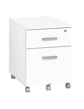 Cajonera blanca con ruedas 2 cajones Eden
