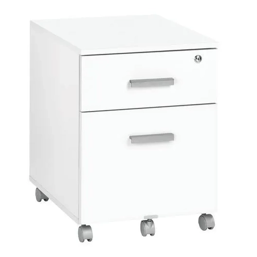 Cajonera blanca con ruedas 2 cajones Eden