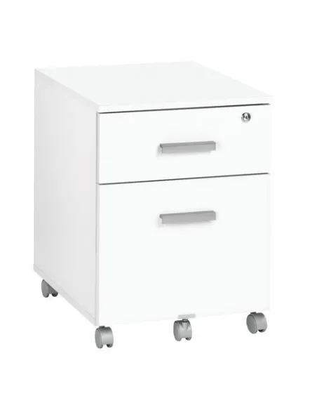 Cajonera blanca con ruedas 2 cajones Eden