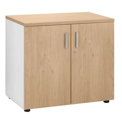 Armario bajo 72x80 roble cuerpo blanco Eden