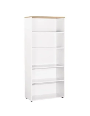 Bliblioteca alto 180x80 roble cuerpo blanco Eden