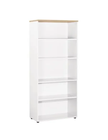 Bliblioteca alto 180x80 roble cuerpo blanco Eden