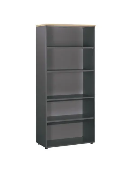 Bliblioteca alto 180x80 roble cuerpo antracita Eden