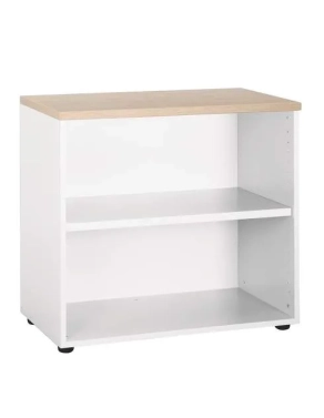 Biblioteca bajo 72x80 roble cuerpo blanco Eden