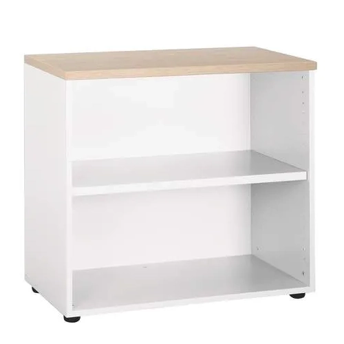 Biblioteca bajo 72x80 roble cuerpo blanco Eden