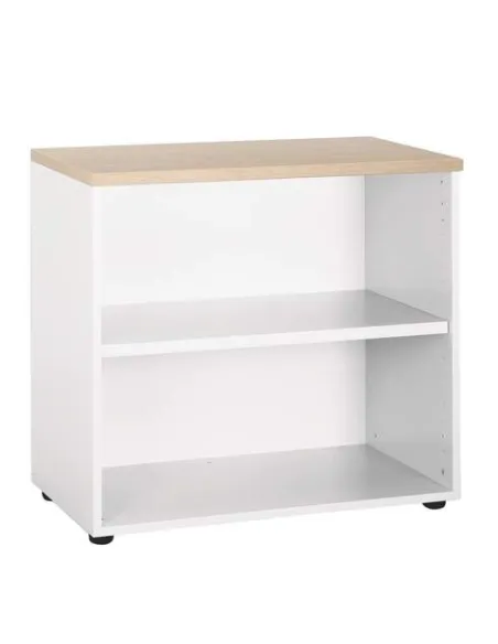 Biblioteca bajo 72x80 roble cuerpo blanco Eden