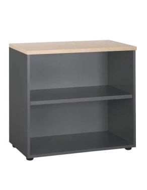 Biblioteca bajo 72x80 roble cuerpo antracita Eden