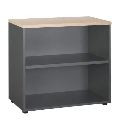 Biblioteca bajo 72x80 roble cuerpo antracita Eden