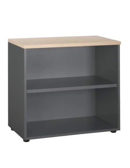 Biblioteca bajo 72x80 roble cuerpo antracita Eden