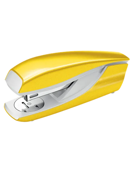 Grapadora petrus wow metálica amarilla