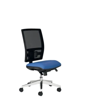 Silla oficina JMB Activ sincro malla patas cromadas azul
