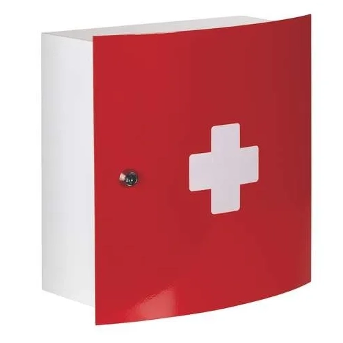 Botiquin metalico puerta roja 32x32x15
