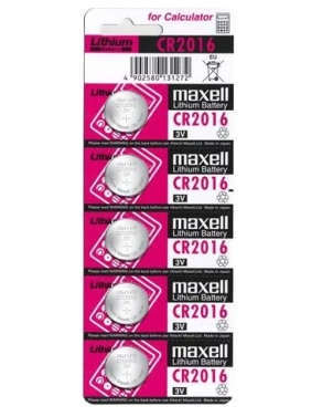 Pack 5 pilas maxell cr2016