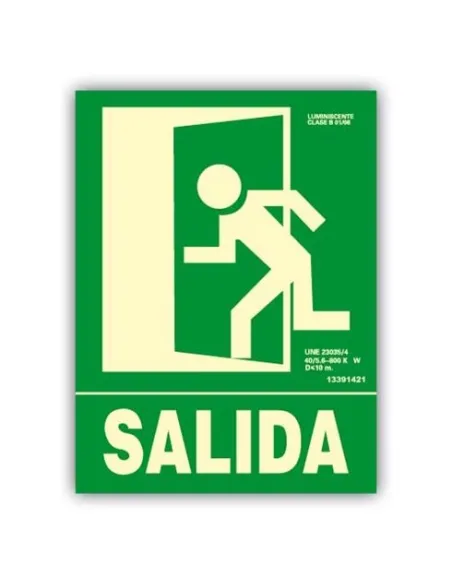 Señal " Salida " Izquierda 22x30 cm.