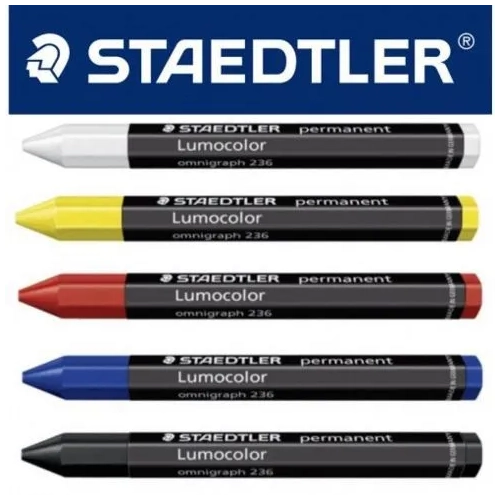 Caja 12 ceras lumocolor omnigraph 236 blancas