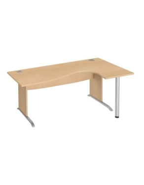 Mesa oficina 180 ala derecha patas madera en L haya