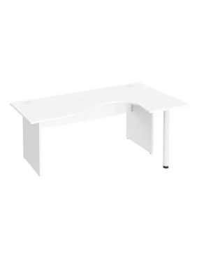 Mesa oficina ala Izquierda 180 roble gris patas madera