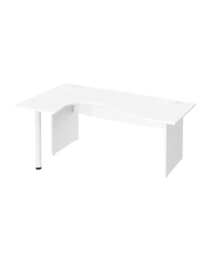 Mesa oficina ala Izquierda 180 blanca patas madera