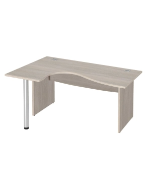 Mesa oficina ala Izquierda 180 roble gris patas madera