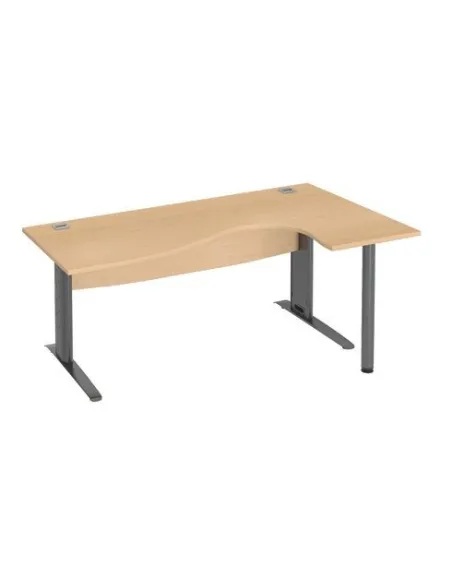 Mesa oficina 180 haya ala derecha patas metal antracita