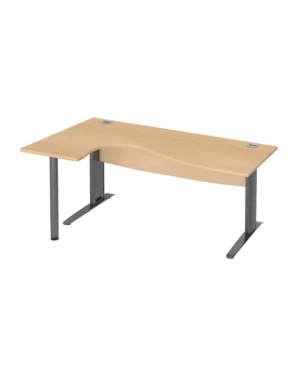 Mesa oficina 180 haya ala izquierda patas metal antracita