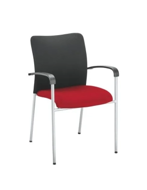 Silla visitante con brazos Siracusa rojo