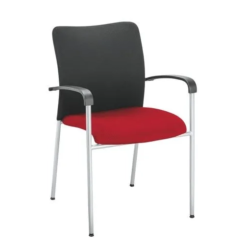 Silla visitante con brazos Siracusa rojo