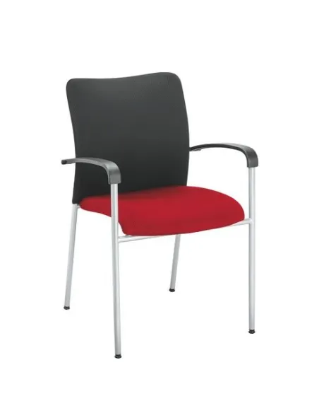 Silla visitante con brazos Siracusa rojo