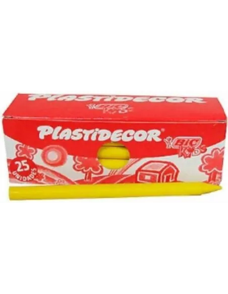 Ceras Plastidecor Bic Kids  color amarillo