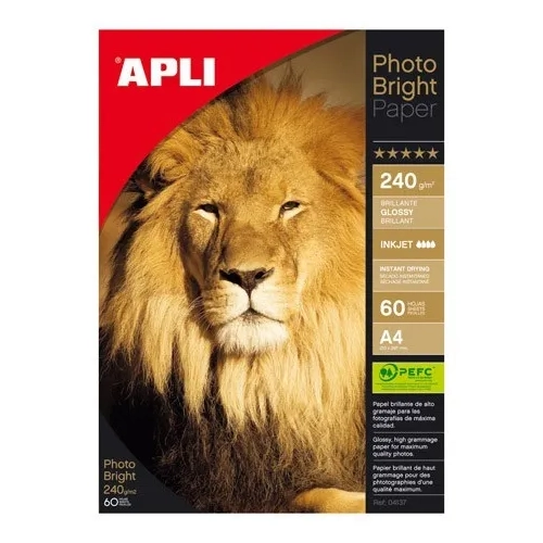 Papel fotografico Apli Photo Bright A4 240 gramos 4137