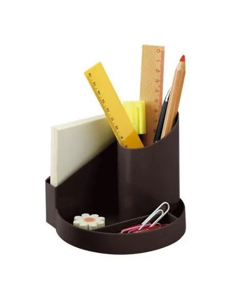 Cubilete 4 departamentos portalapices plastico negro