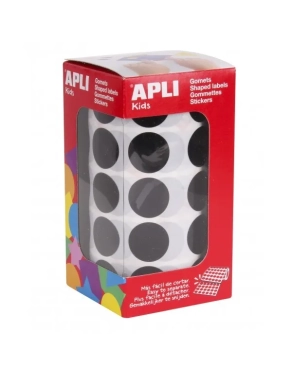 Rollo gomets circulo 20 mm negro