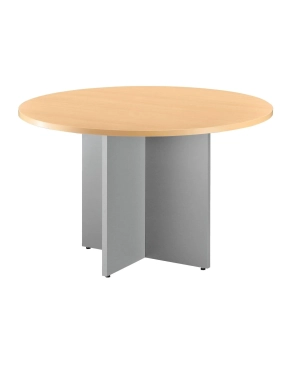 Mesa redonda 120 cm haya pata en cruz color aluminio