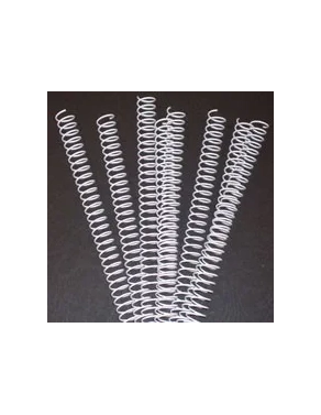 Espirales metálicas 20mm paso 5:1 para encuadernar blanca