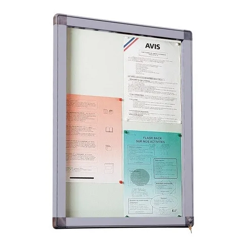 Vitrina exterior 4 hojas gris