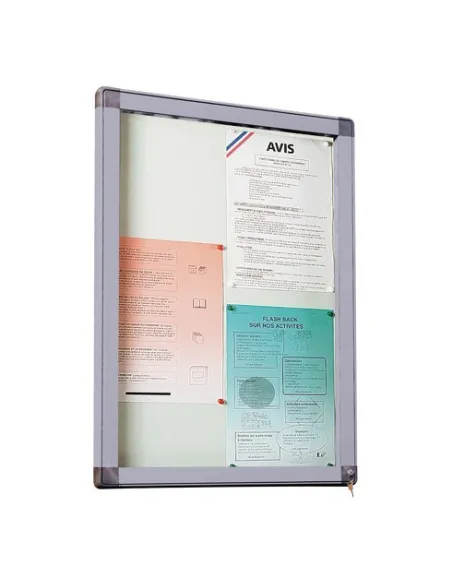 Vitrina exterior 4 hojas gris