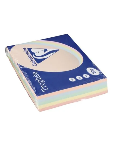 Papel 500h Clairefontaine trophee A4 surtido pastel