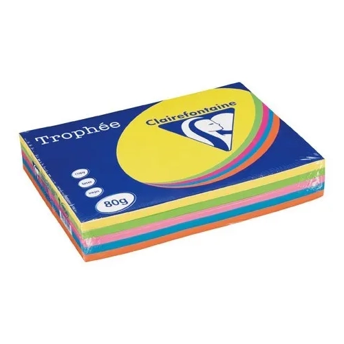 Papel 500h Clairefontaine trophee A4 surtido intenso