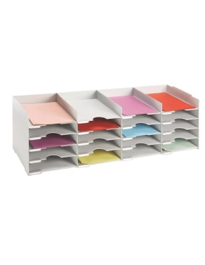 Organizador modular superponible 90cm 20 casilleros gris