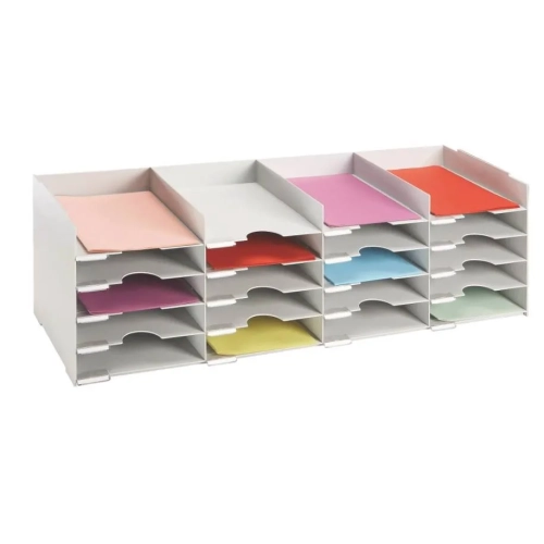 Organizador modular superponible 90cm 20 casilleros gris