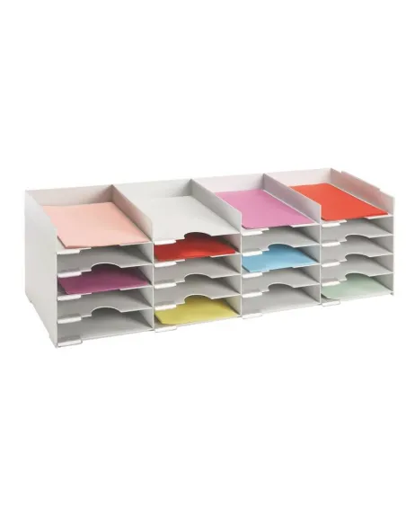 Organizador modular superponible 90cm 20 casilleros gris
