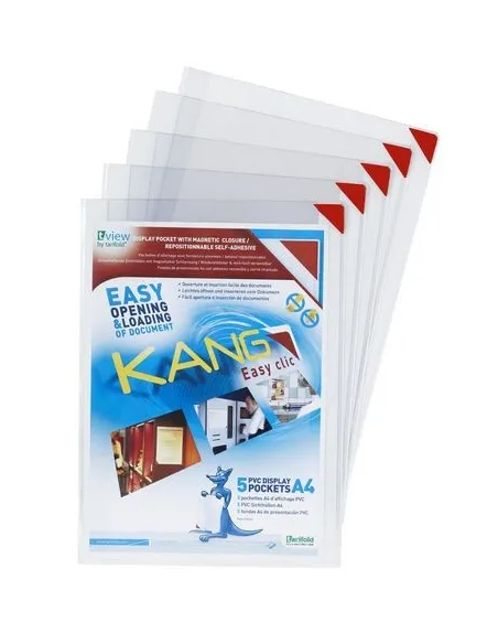Pack 5 fundas adhesivas A4 kang easy clic